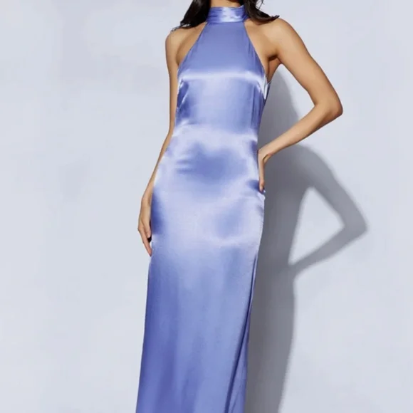 Meshki | Dresses | Meshki Claire Satin Drape Back Maxi Dress | Poshmark